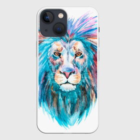 Чехол для iPhone 13 mini с принтом Живописный лев в Курске,  |  | lion | грива | дикая кошка | добыча | животное | зверь | искусство | картина | клыки | когти | король джунглей | лев | макет | мясо | набросок | портрет | хищник | царь зверей | эскиз