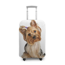 Чехол для чемодана 3D с принтом Красотка в Курске, 86% полиэфир, 14% спандекс | двустороннее нанесение принта, прорези для ручек и колес | fashion | животное | красавица | лучший друг | модница | няша | причёска | собака | собачка | щенок | щеночек