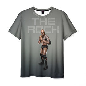 Мужская футболка 3D с принтом The Rock WWE в Курске, 100% полиэфир | прямой крой, круглый вырез горловины, длина до линии бедер | dwayne johnson | the rock | wwe | рестлинг | спорт