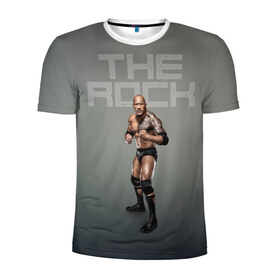 Мужская футболка 3D спортивная с принтом The Rock WWE в Курске, 100% полиэстер с улучшенными характеристиками | приталенный силуэт, круглая горловина, широкие плечи, сужается к линии бедра | Тематика изображения на принте: dwayne johnson | the rock | wwe | рестлинг | спорт