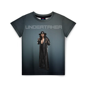 Детская футболка 3D с принтом Undertaker WWE в Курске, 100% гипоаллергенный полиэфир | прямой крой, круглый вырез горловины, длина до линии бедер, чуть спущенное плечо, ткань немного тянется | undertaker | wwe | рестлинг | спорт