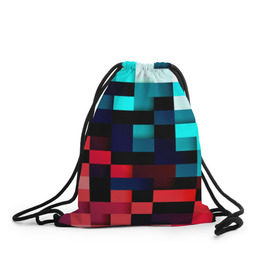 Рюкзак-мешок 3D с принтом Pixel Color в Курске, 100% полиэстер | плотность ткани — 200 г/м2, размер — 35 х 45 см; лямки — толстые шнурки, застежка на шнуровке, без карманов и подкладки | 