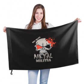 Флаг 3D с принтом Призрак рока в Курске, 100% полиэстер | плотность ткани — 95 г/м2, размер — 67 х 109 см. Принт наносится с одной стороны | metal | кровь | метал | мызыка | новинки | рок | тяжелый | череп