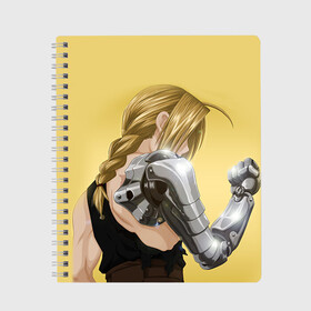 Тетрадь с принтом Fullmetal Alchemist в Курске, 100% бумага | 48 листов, плотность листов — 60 г/м2, плотность картонной обложки — 250 г/м2. Листы скреплены сбоку удобной пружинной спиралью. Уголки страниц и обложки скругленные. Цвет линий — светло-серый
 | alchemist | anime | fullmetal alchemist | алхимик | аниме | стальной алхимик