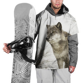Накидка на куртку 3D с принтом Волк во весь рост в Курске, 100% полиэстер |  | волк | хищник