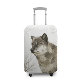 Чехол для чемодана 3D с принтом Волк во весь рост в Курске, 86% полиэфир, 14% спандекс | двустороннее нанесение принта, прорези для ручек и колес | волк | хищник