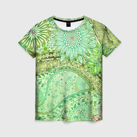 Женская футболка 3D с принтом Коллекция Balmain в Курске, 100% полиэфир ( синтетическое хлопкоподобное полотно) | прямой крой, круглый вырез горловины, длина до линии бедер | графика | каракули | красивый | лето | мода | новинки | орнамент | природа | рисунок | стиль