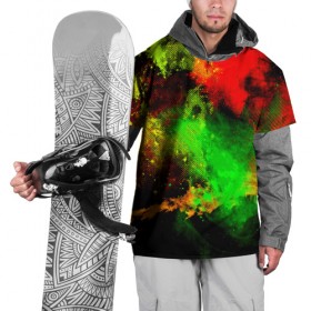 Накидка на куртку 3D с принтом Потертость красок в Курске, 100% полиэстер |  | пятна | разноцветный | яркий