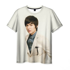 Мужская футболка 3D с принтом Lee Min Ho в Курске, 100% полиэфир | прямой крой, круглый вырез горловины, длина до линии бедер | дорама