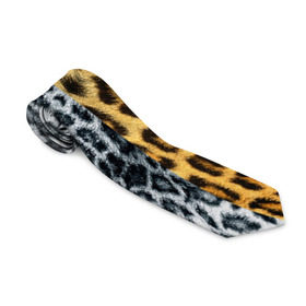 Галстук 3D с принтом Леопард/Снежный Барс в Курске, 100% полиэстер | Длина 148 см; Плотность 150-180 г/м2 | Тематика изображения на принте: textures | барс | животное | леопард | пятна | снежный | текстура | чёрное с белым