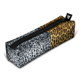 Пенал 3D с принтом Леопард/Снежный Барс в Курске, 100% полиэстер | плотная ткань, застежка на молнии | textures | барс | животное | леопард | пятна | снежный | текстура | чёрное с белым