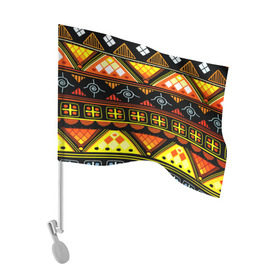 Флаг для автомобиля с принтом Element ethnic в Курске, 100% полиэстер | Размер: 30*21 см | орнамент | полосы | этно