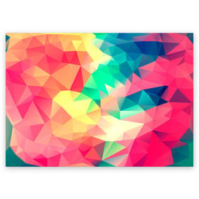 Поздравительная открытка с принтом Frenza в Курске, 100% бумага | плотность бумаги 280 г/м2, матовая, на обратной стороне линовка и место для марки
 | геометрия | полигоны | разноцветный яркий