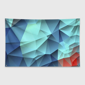 Флаг-баннер с принтом Polygon blue в Курске, 100% полиэстер | размер 67 х 109 см, плотность ткани — 95 г/м2; по краям флага есть четыре люверса для крепления | полигон | текстура