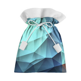 Подарочный 3D мешок с принтом Polygon blue в Курске, 100% полиэстер | Размер: 29*39 см | Тематика изображения на принте: полигон | текстура