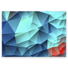 Поздравительная открытка с принтом Polygon blue в Курске, 100% бумага | плотность бумаги 280 г/м2, матовая, на обратной стороне линовка и место для марки
 | полигон | текстура