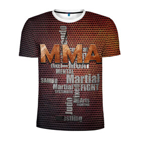 Мужская футболка 3D спортивная с принтом MMA в Курске, 100% полиэстер с улучшенными характеристиками | приталенный силуэт, круглая горловина, широкие плечи, сужается к линии бедра | judo | mixed | mma | sambo | wrestling
