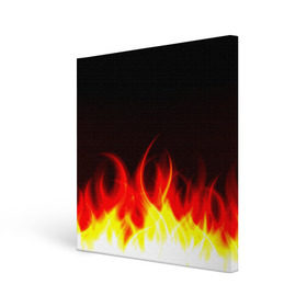 Холст квадратный с принтом Flame в Курске, 100% ПВХ |  | пламя | черный | яркий