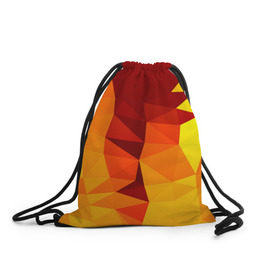 Рюкзак-мешок 3D с принтом Golden в Курске, 100% полиэстер | плотность ткани — 200 г/м2, размер — 35 х 45 см; лямки — толстые шнурки, застежка на шнуровке, без карманов и подкладки | геометрия | полигоны | разноцветный | треугольники | яркий