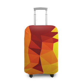 Чехол для чемодана 3D с принтом Golden в Курске, 86% полиэфир, 14% спандекс | двустороннее нанесение принта, прорези для ручек и колес | геометрия | полигоны | разноцветный | треугольники | яркий