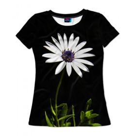 Женская футболка 3D с принтом Цветок счастья в Курске, 100% полиэфир ( синтетическое хлопкоподобное полотно) | прямой крой, круглый вырез горловины, длина до линии бедер | лепестки | прикольные картинки | цветочки | цветы