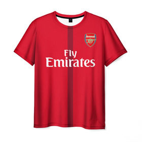 Мужская футболка 3D с принтом Арсенал (форма) в Курске, 100% полиэфир | прямой крой, круглый вырез горловины, длина до линии бедер | Тематика изображения на принте: arsenal | арсенал | футбол