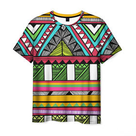 Мужская футболка 3D с принтом Зимбабве в Курске, 100% полиэфир | прямой крой, круглый вырез горловины, длина до линии бедер | Тематика изображения на принте: африка | орнамент | этнический | этно