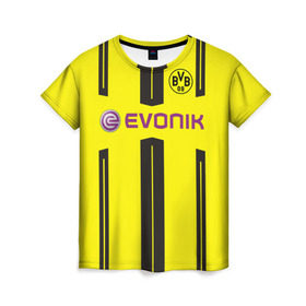 Женская футболка 3D с принтом Borussia Dortmund в Курске, 100% полиэфир ( синтетическое хлопкоподобное полотно) | прямой крой, круглый вырез горловины, длина до линии бедер | боруссия | дортмунд