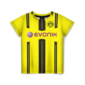 Детская футболка 3D с принтом Borussia Dortmund в Курске, 100% гипоаллергенный полиэфир | прямой крой, круглый вырез горловины, длина до линии бедер, чуть спущенное плечо, ткань немного тянется | Тематика изображения на принте: боруссия | дортмунд