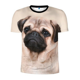 Мужская футболка 3D спортивная с принтом Мопс в Курске, 100% полиэстер с улучшенными характеристиками | приталенный силуэт, круглая горловина, широкие плечи, сужается к линии бедра | мопс | мопсы | песик | песики | собака | собаки