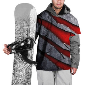 Накидка на куртку 3D с принтом Следы когтей на металле в Курске, 100% полиэстер |  | Тематика изображения на принте: когти | красный | металл | серебристый | следы | текстура