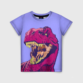 Детская футболка 3D с принтом rex в Курске, 100% гипоаллергенный полиэфир | прямой крой, круглый вырез горловины, длина до линии бедер, чуть спущенное плечо, ткань немного тянется | Тематика изображения на принте: dinosaur | t rex | динозавр | рекс | тирекс