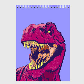 Скетчбук с принтом rex в Курске, 100% бумага
 | 48 листов, плотность листов — 100 г/м2, плотность картонной обложки — 250 г/м2. Листы скреплены сверху удобной пружинной спиралью | dinosaur | t rex | динозавр | рекс | тирекс