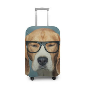 Чехол для чемодана 3D с принтом Бигль в Курске, 86% полиэфир, 14% спандекс | двустороннее нанесение принта, прорези для ручек и колес | бигль | гончая | дворняжка | охотничья | песик | песики | собака | собаки