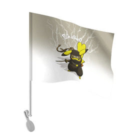 Флаг для автомобиля с принтом Pikachu в Курске, 100% полиэстер | Размер: 30*21 см | pikachu | pokeball | pokemon | пикачу | покеболл | покемон