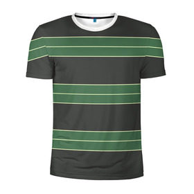 Мужская футболка 3D спортивная с принтом Одежда Курта Кобейна в Курске, 100% полиэстер с улучшенными характеристиками | приталенный силуэт, круглая горловина, широкие плечи, сужается к линии бедра | в полоску | зеленая | курт кобейн | полосатая | полоски
