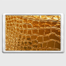 Магнит 45*70 с принтом Золотой Крокодил в Курске, Пластик | Размер: 78*52 мм; Размер печати: 70*45 | gold | texture | глянец | золото | кожа | крокодил | текстура