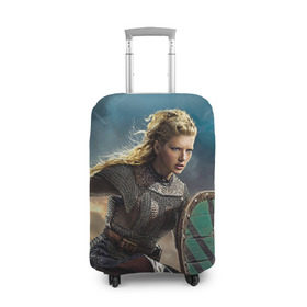 Чехол для чемодана 3D с принтом Воинственная Лагерта в Курске, 86% полиэфир, 14% спандекс | двустороннее нанесение принта, прорези для ручек и колес | викинги