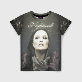 Детская футболка 3D с принтом Тарья Турунен Nightwish в Курске, 100% гипоаллергенный полиэфир | прямой крой, круглый вырез горловины, длина до линии бедер, чуть спущенное плечо, ткань немного тянется | Тематика изображения на принте: nightwish | металл | музыка | рок | тарья турунен