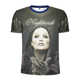 Мужская футболка 3D спортивная с принтом Тарья Турунен Nightwish в Курске, 100% полиэстер с улучшенными характеристиками | приталенный силуэт, круглая горловина, широкие плечи, сужается к линии бедра | Тематика изображения на принте: nightwish | металл | музыка | рок | тарья турунен