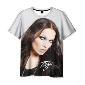 Мужская футболка 3D с принтом Tarja Turunen Nightwish в Курске, 100% полиэфир | прямой крой, круглый вырез горловины, длина до линии бедер | nightwish | металл | музыка | рок | тарья турунен
