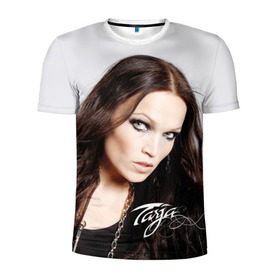 Мужская футболка 3D спортивная с принтом Tarja Turunen Nightwish в Курске, 100% полиэстер с улучшенными характеристиками | приталенный силуэт, круглая горловина, широкие плечи, сужается к линии бедра | Тематика изображения на принте: nightwish | металл | музыка | рок | тарья турунен