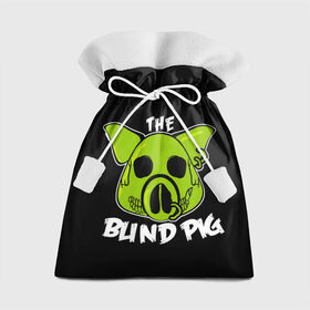 Подарочный 3D мешок с принтом Blind Pig в Курске, 100% полиэстер | Размер: 29*39 см | ад | зеленый | свинья | череп