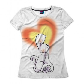 Женская футболка 3D с принтом Верность любви в Курске, 100% полиэфир ( синтетическое хлопкоподобное полотно) | прямой крой, круглый вырез горловины, длина до линии бедер | арт | краска | лето | лучи | любовь | рисунки | свет | цветы