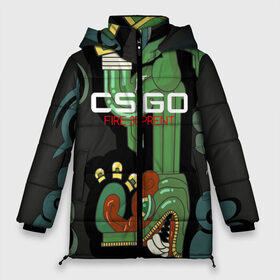 Женская зимняя куртка Oversize с принтом cs:go - Fire Serpent (Огненный змей) в Курске, верх — 100% полиэстер; подкладка — 100% полиэстер; утеплитель — 100% полиэстер | длина ниже бедра, силуэт Оверсайз. Есть воротник-стойка, отстегивающийся капюшон и ветрозащитная планка. 

Боковые карманы с листочкой на кнопках и внутренний карман на молнии | ak | cs | csgo | fire | seprent | го | змей | кс | огненный | тайное