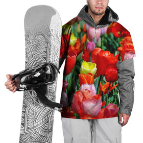 Накидка на куртку 3D с принтом Тюльпановый рай в Курске, 100% полиэстер |  | Тематика изображения на принте: 