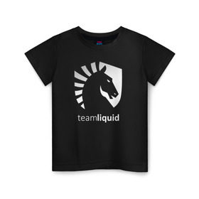 Детская футболка хлопок с принтом cs:go - Liquid team style в Курске, 100% хлопок | круглый вырез горловины, полуприлегающий силуэт, длина до линии бедер | cs | csgo | liquid | го | кс | ликвид