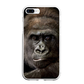 Чехол для iPhone 7Plus/8 Plus матовый с принтом Взгляд в Курске, Силикон | Область печати: задняя сторона чехла, без боковых панелей | взгляд | голова | животные | обезьяна | природа