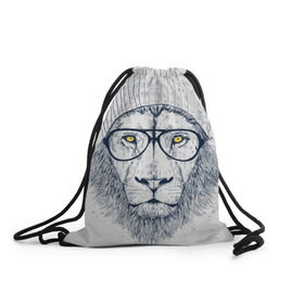Рюкзак-мешок 3D с принтом Cool Lion в Курске, 100% полиэстер | плотность ткани — 200 г/м2, размер — 35 х 45 см; лямки — толстые шнурки, застежка на шнуровке, без карманов и подкладки | красивый | крутой | лев | львица | очки | рисунок | узор