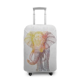 Чехол для чемодана 3D с принтом Solar Elephant в Курске, 86% полиэфир, 14% спандекс | двустороннее нанесение принта, прорези для ручек и колес | красивый | крутой | рисунок | слон | узор